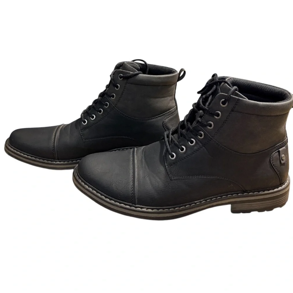 Perry Ellis Redding Men’s Cap Toe Lace Up Ankle Boots Size 12